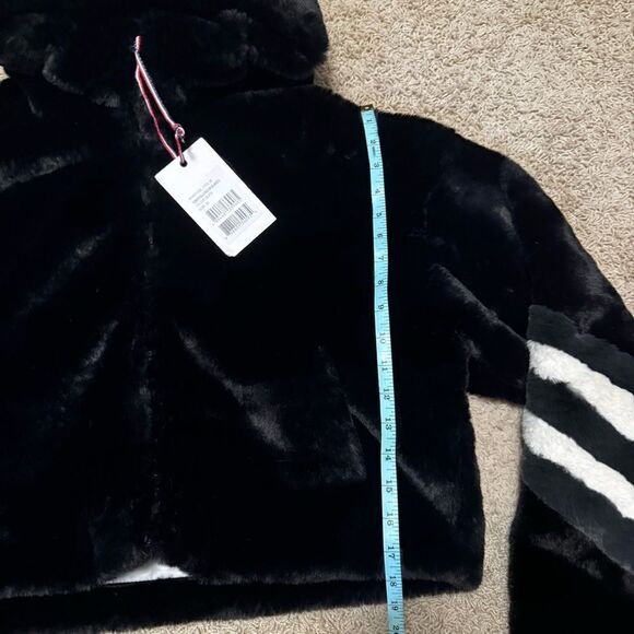 Perfect Moment Noelle faux fur jacket Black White Grey NWT Medium - Picture 7 of 8